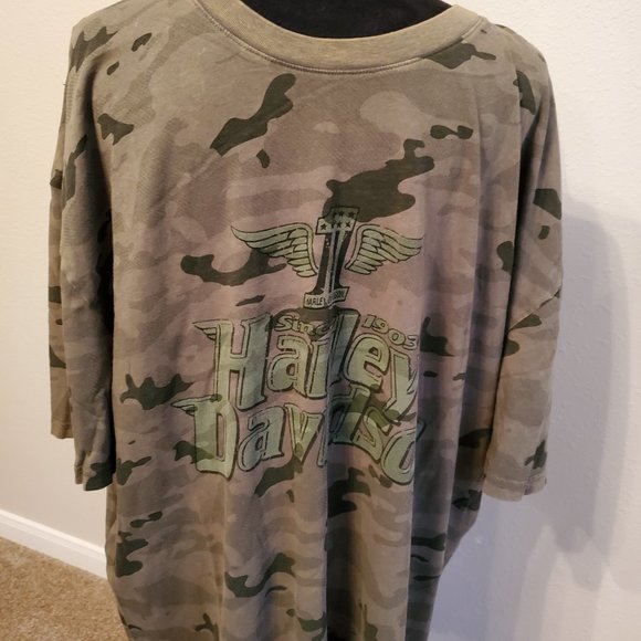 Harley Davidson camo style short sleeve T-shirt 100% cotton Size 2X. - Picture 9 of 14